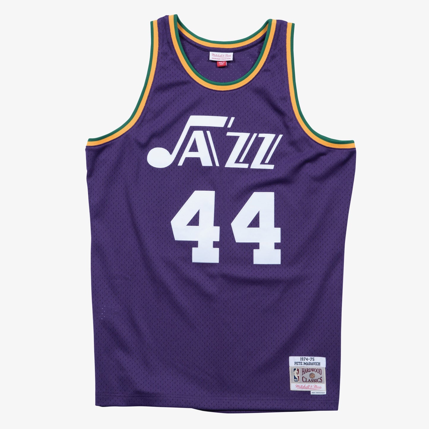 New Orleans Jazz Mitchell & Ness Pete Maravich 1974 Swingman Road Authentic Jersey - Purple