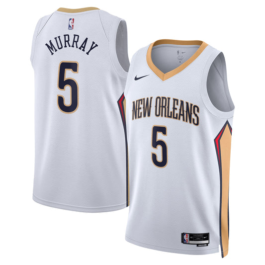 New Orleans Pelicans Nike Association Edition Swingman Jersey - White - Dejounte Murray - Unisex