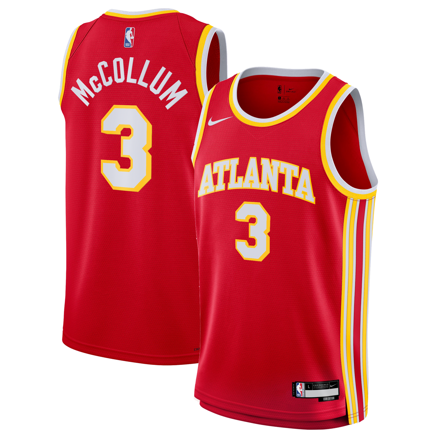 Atlanta Hawks Nike Icon Edition Swingman Jersey - Red - CJ McCollum - Youth