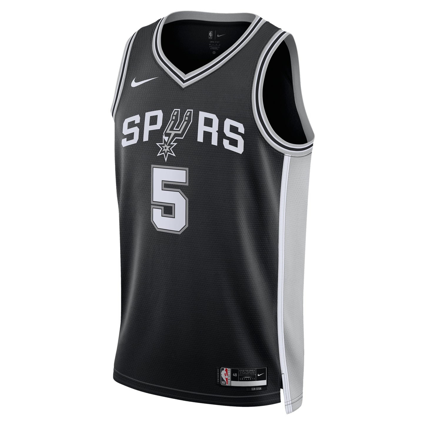 San Antonio Spurs Nike Icon Swingman Jersey - Black - Stephon Castle - Unisex