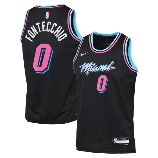 Miami Heat Nike 2025/26 City Edition Swingman Player Jersey - Black - Simone Fontecchio - Youth