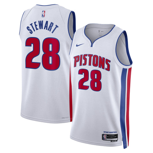 Detroit Pistons Nike Association Edition Swingman Jersey - White - Isaiah Stewart - Unisex