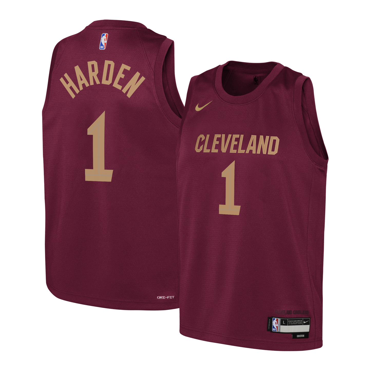 Cleveland Cavaliers Nike Icon Edition Swingman Jersey - Wine - James Harden - Youth