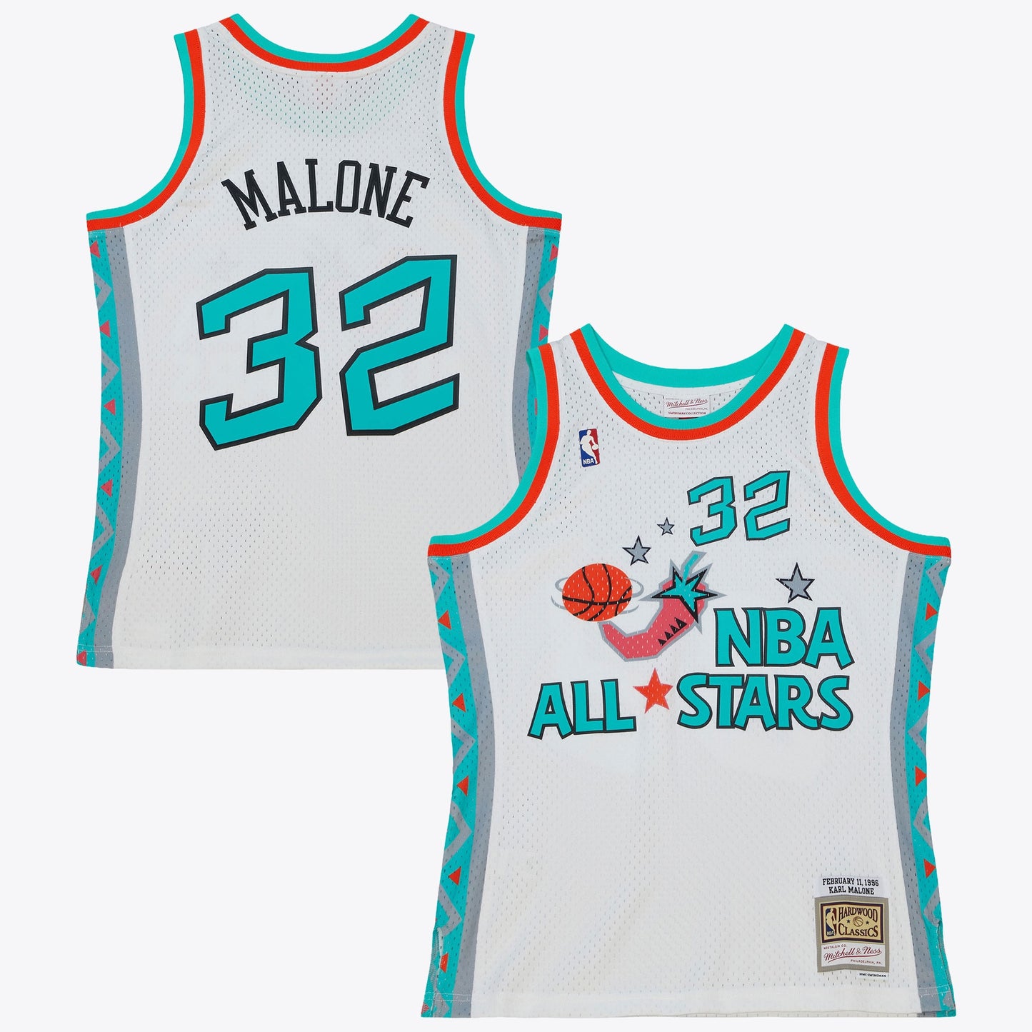 NBA Mitchell & Ness Karl Malone 1996 All-Star Swingman Authentic Jersey - White
