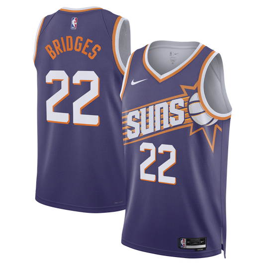 Phoenix Suns Nike Icon Edition Swingman Jersey - Purple - Miles Bridges - Unisex