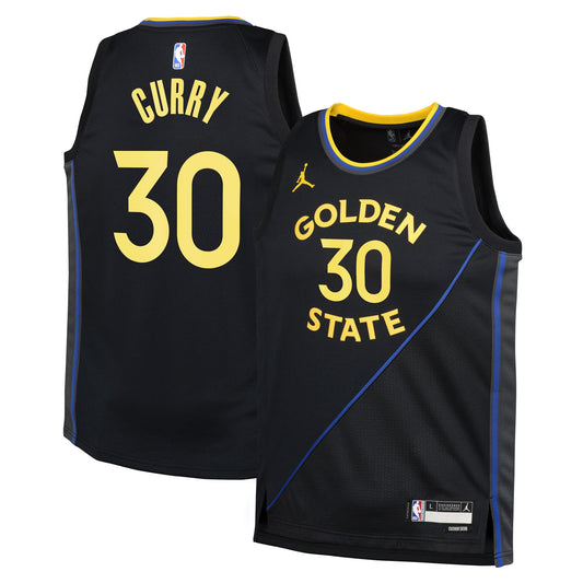 Golden State Warriors Jordan Brand Statement Edition Swingman Jersey - Black - Stephen Curry - Youth
