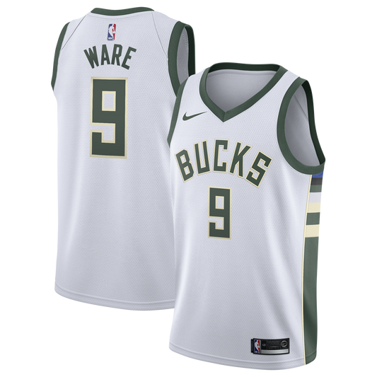 Milwaukee Bucks Nike Association Edition Swingman Jersey - White - Kel'el Ware - Youth