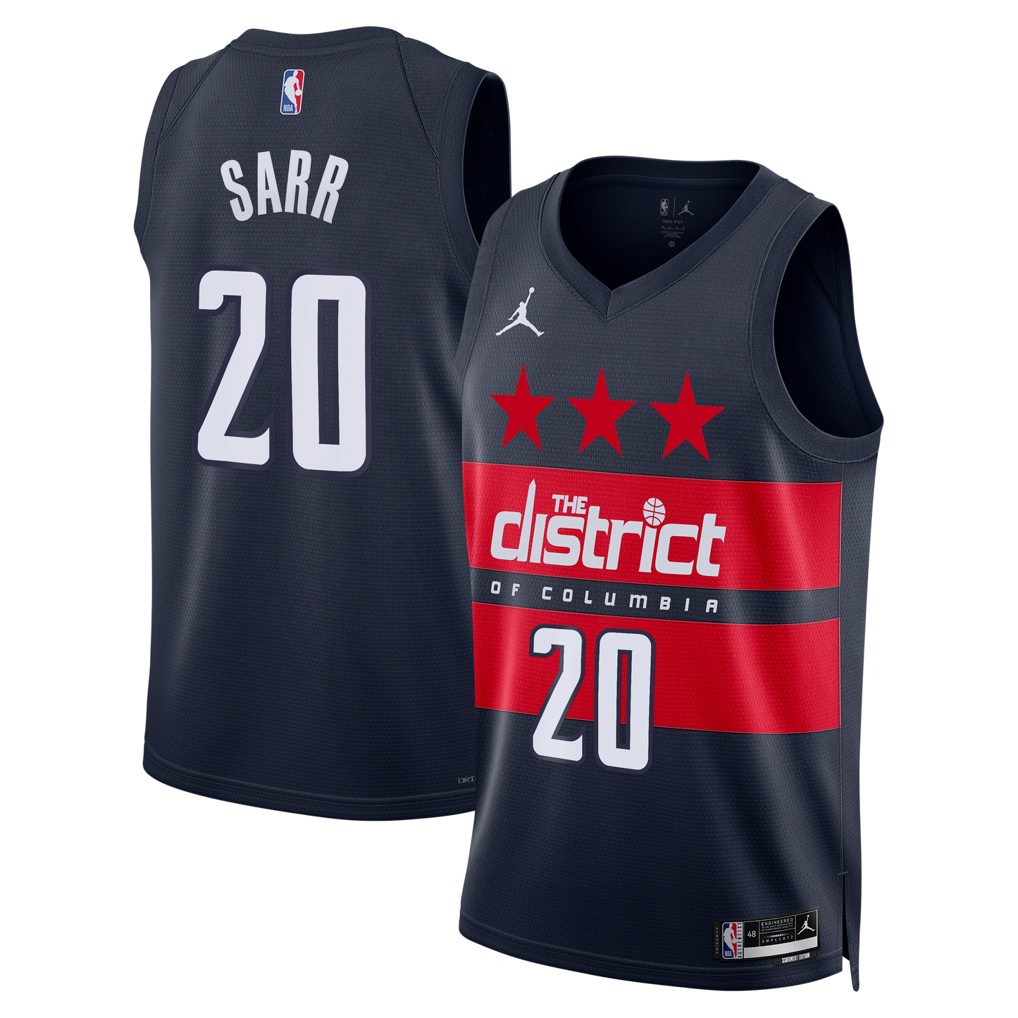 Washington Wizards Jordan Brand Statement Edition Swingman Jersey - Navy - Alex Sarr - Mens