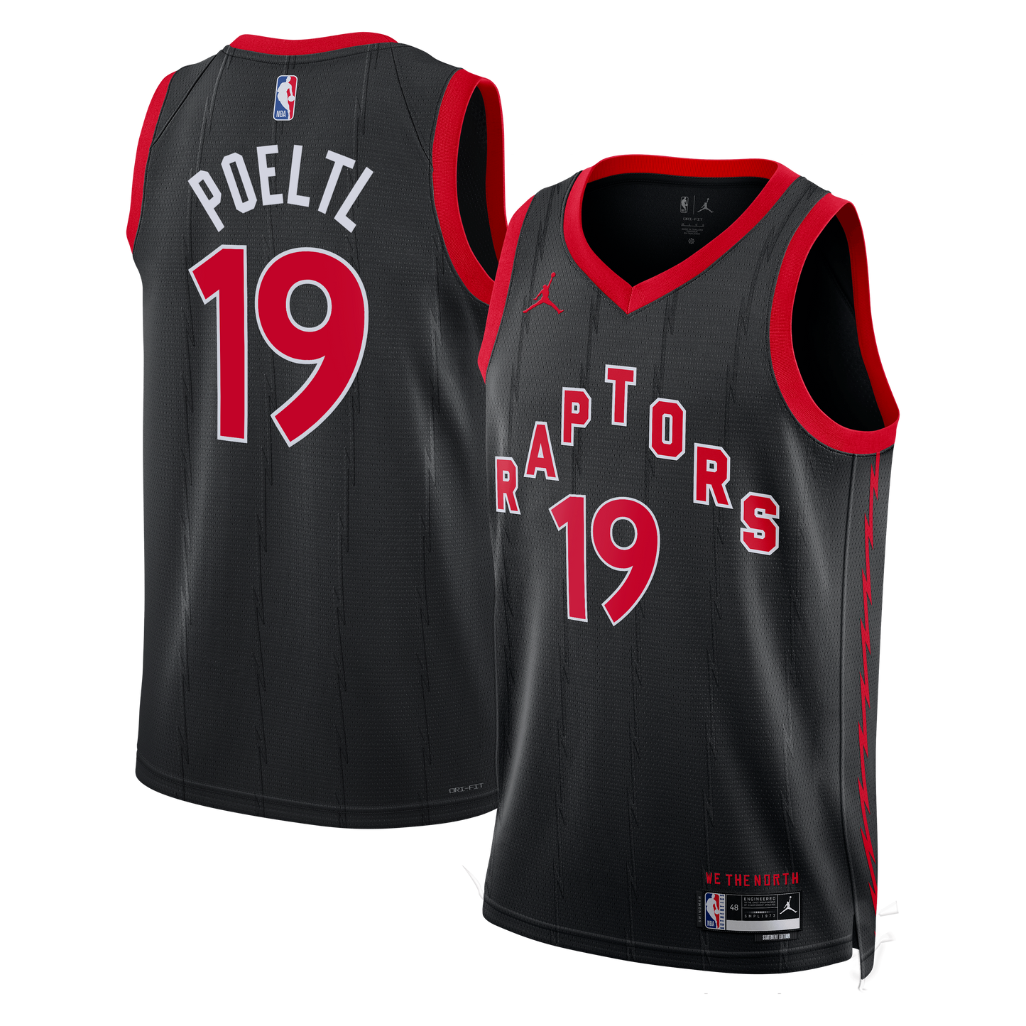 Toronto Raptors Jordan Brand Statement Edition Swingman Jersey - Black - Jakob Poeltl - Unisex