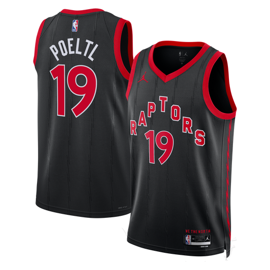 Toronto Raptors Jordan Brand Statement Edition Swingman Jersey - Black - Jakob Poeltl - Unisex