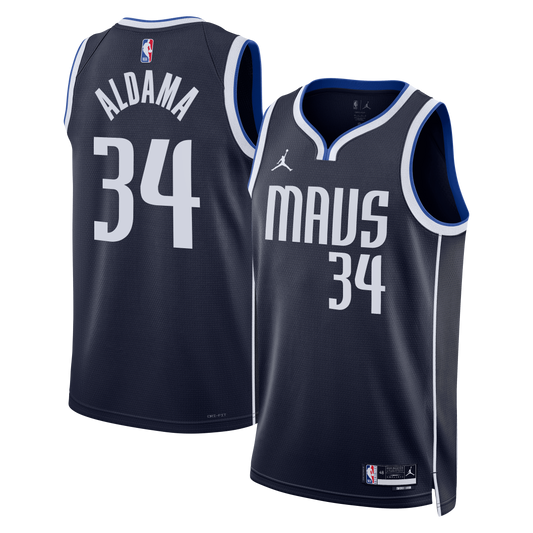 Dallas Mavericks Jordan Brand Statement Edition Swingman Jersey - Navy - Santi Aldama - Unisex