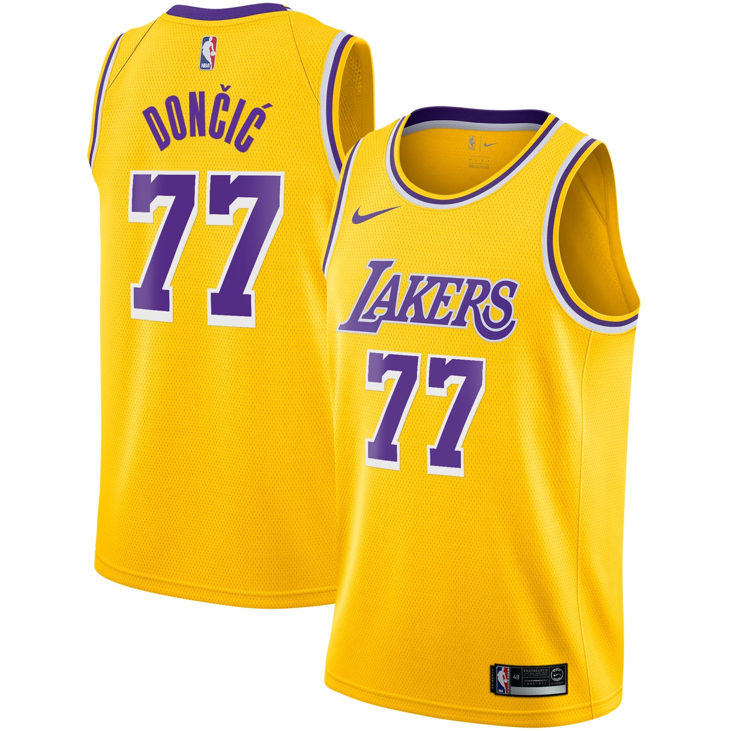 Los Angeles Lakers Nike Icon Edition Swingman Jersey - Gold - Luka Dončić - Youth
