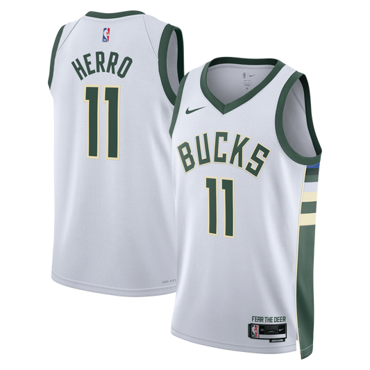 Milwaukee Bucks Association Edition Swingman Jersey - White - Tyler Herro - Unisex