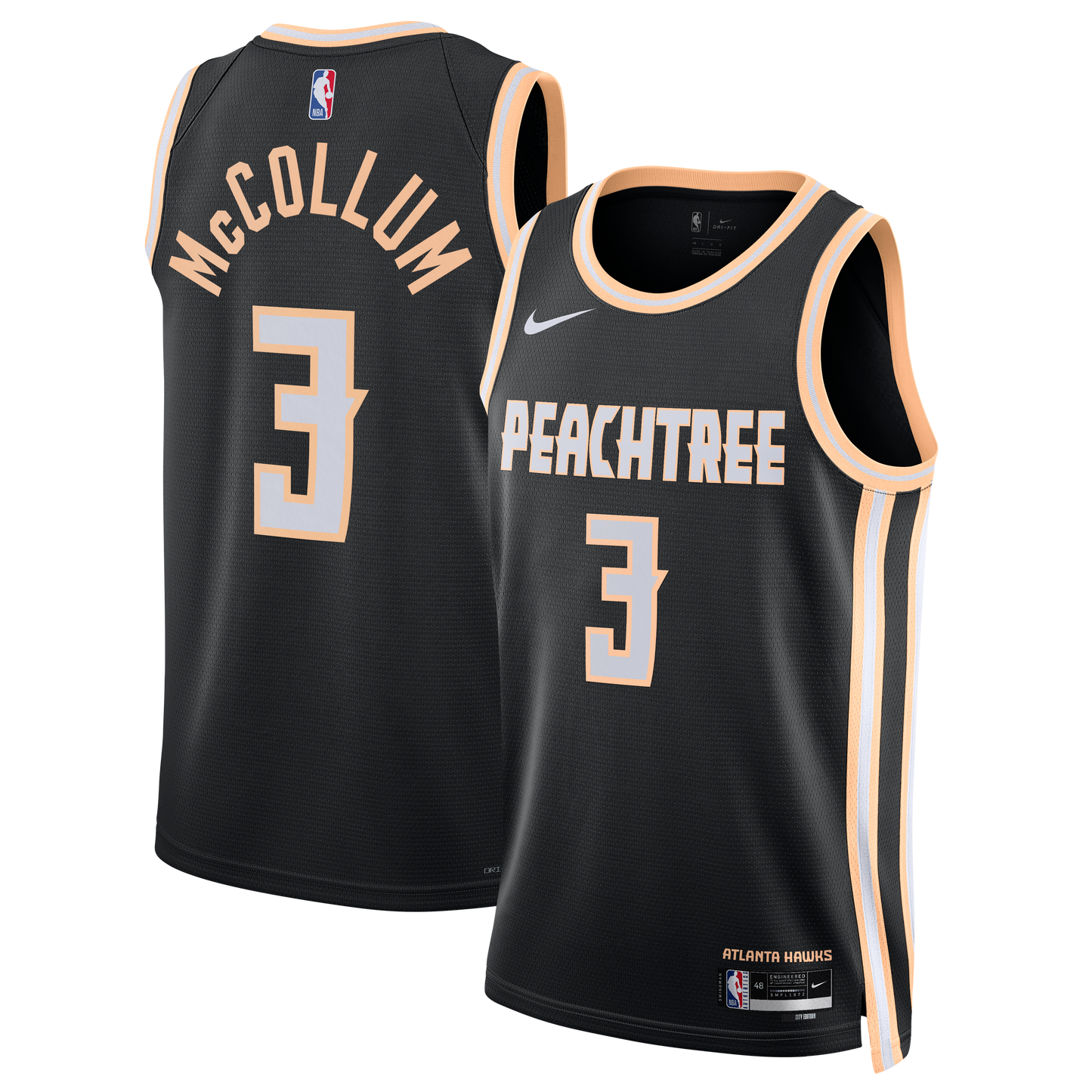 Nike Atlanta Hawks 2025/26 Nike City Edition Swingman Jersey - Black - CJ McCollum - Unisex