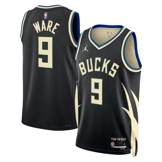 Milwaukee Bucks Jordan Brand Statement Edition Swingman Jersey - Hunter Green - Kel'el Ware - Unisex