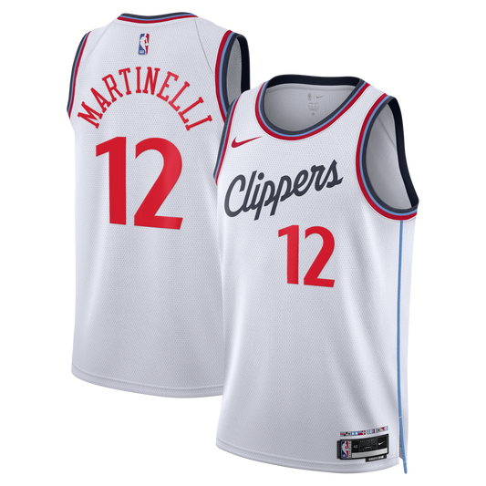 Los Angeles Clippers Nike Replica Association Edition Swingman Jersey - White - Nick Martinelli - Unisex