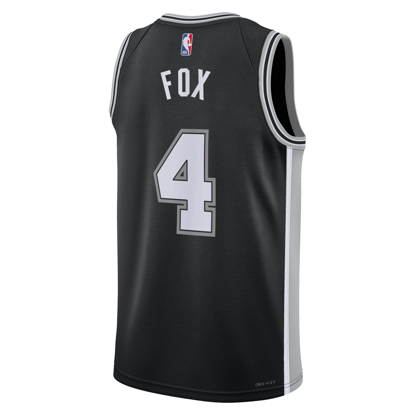 San Antonio Spurs Nike Icon Edition Swingman Jersey - Black - De'Aaron Fox - Unisex