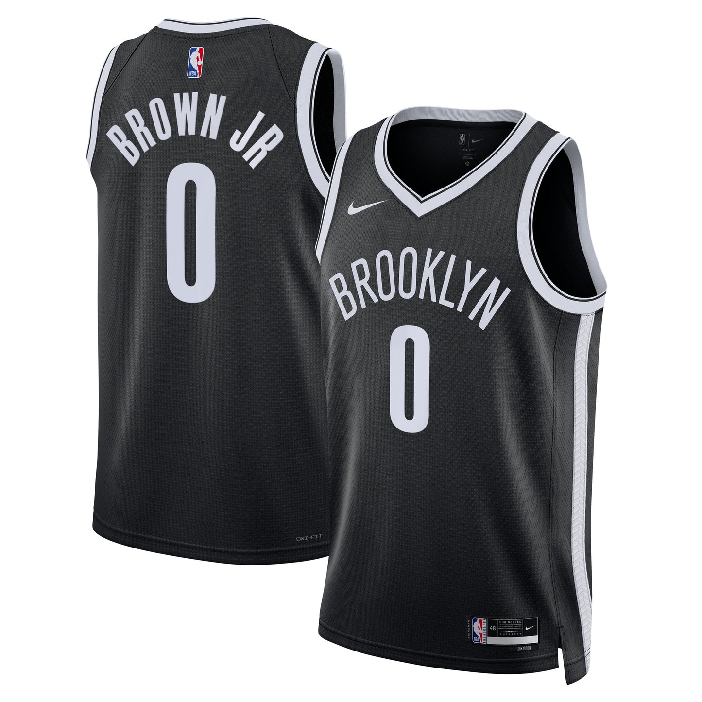Brooklyn Nets Nike Icon Swingman Jersey - Black - Mikel Brown Jr. - Unisex