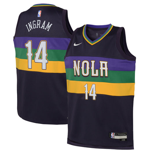 New Orleans Pelicans Nike City Edition Swingman Jersey 22 - Purple - Brandon Ingram - Youth