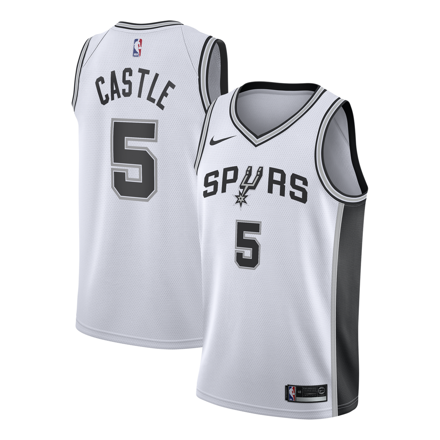 San Antonio Spurs Nike Association Edition Swingman Jersey – White - Stephon Castle - Youth