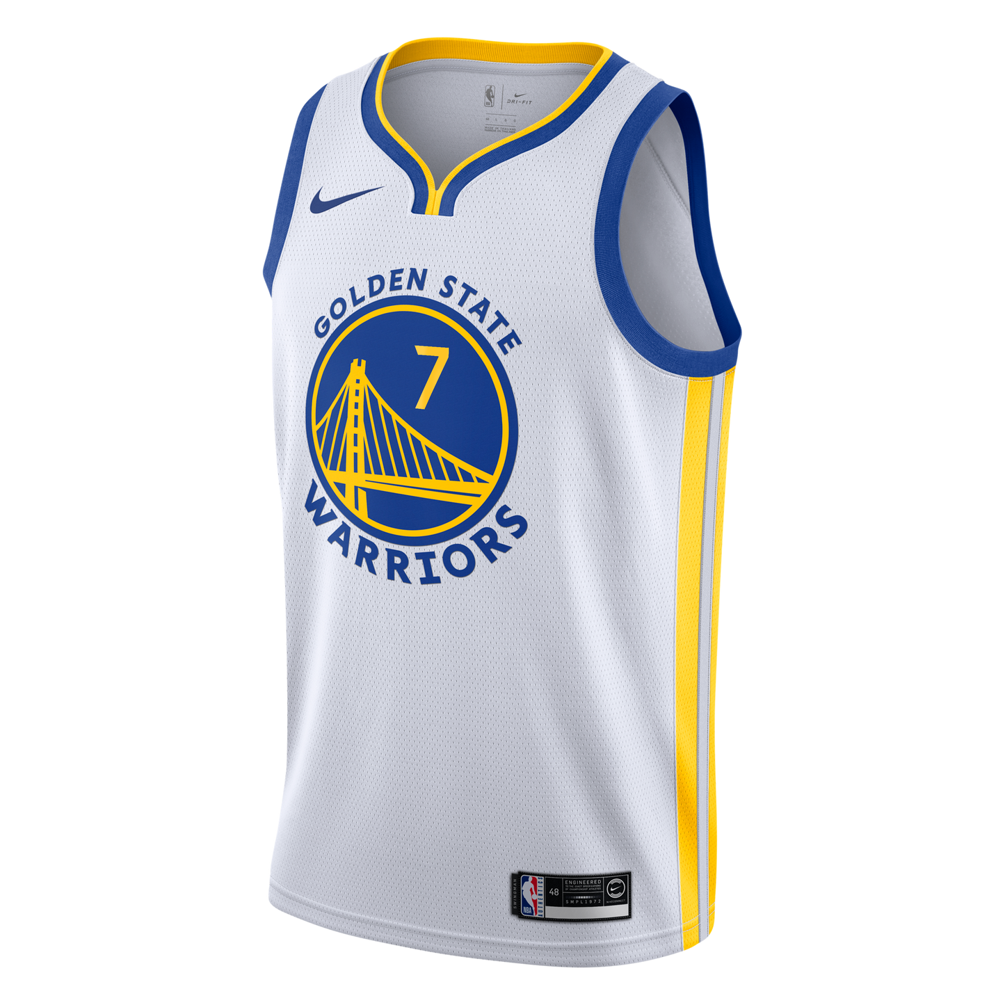 Golden State Warriors Nike Association Edition Swingman Jersey - White - Kristaps Porziņģis - Youth