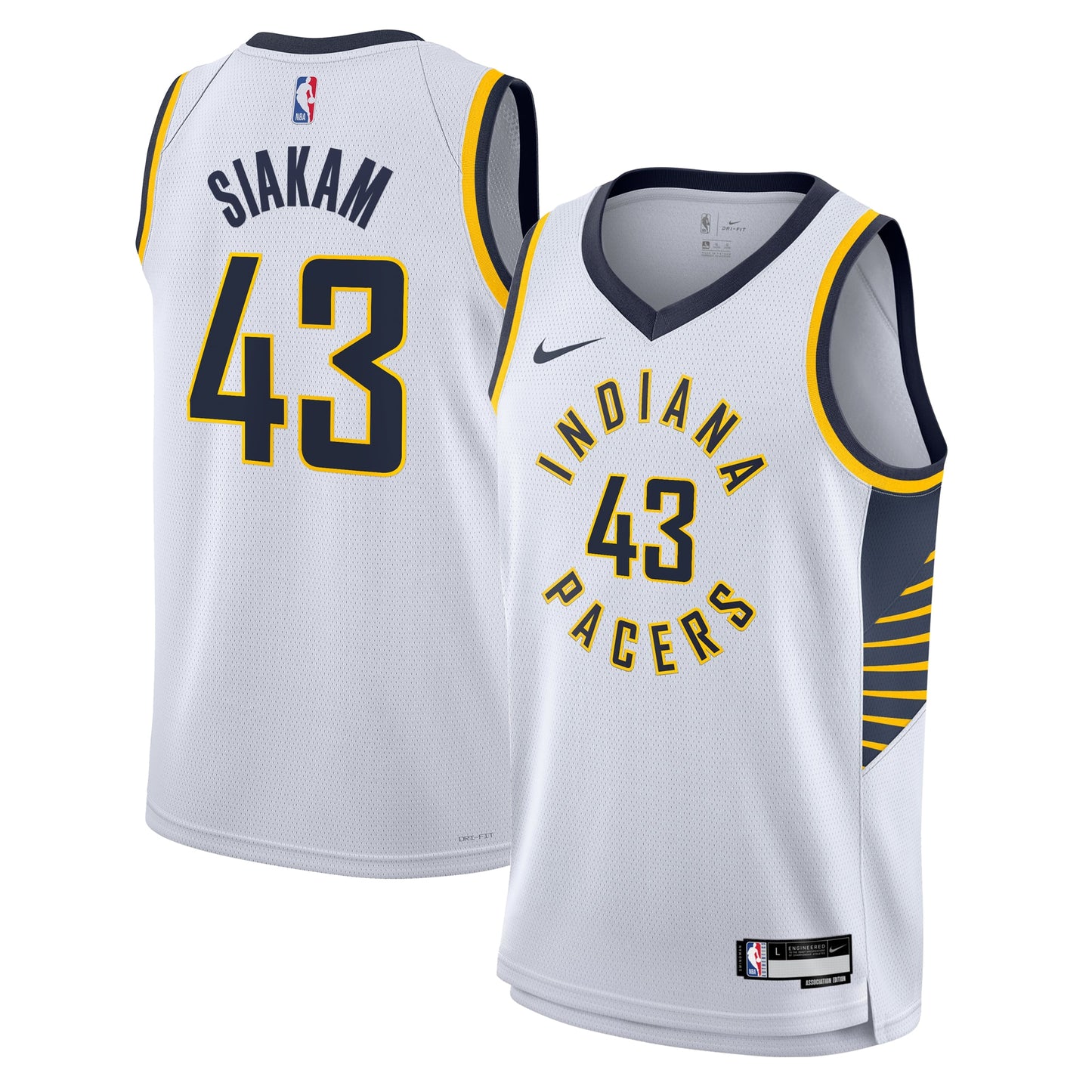 Indiana Pacers Nike Association Edition Swingman Jersey - White - Pascal Siakam - Youth