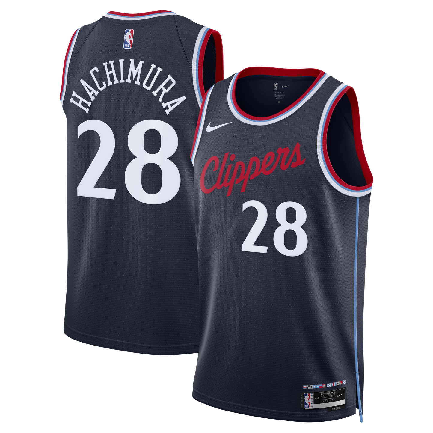 Los Angeles Clippers Nike Replica Icon Edition Swingman Jersey - Navy - Rui Hachimura - Youth