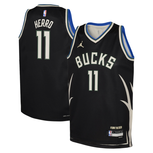 Milwaukee Bucks Jordan Brand Statement Edition Swingman Jersey - Hunter Green - Tyler Herro - Youth