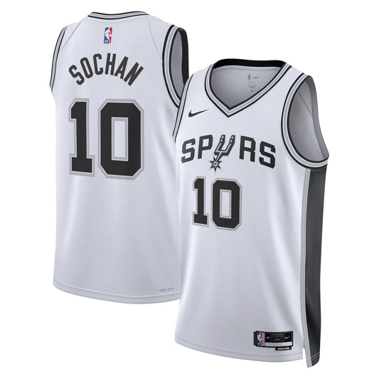 San Antonio Spurs Nike Association Edition Swingman Jersey - White - Jeremy Sochan - Unisex