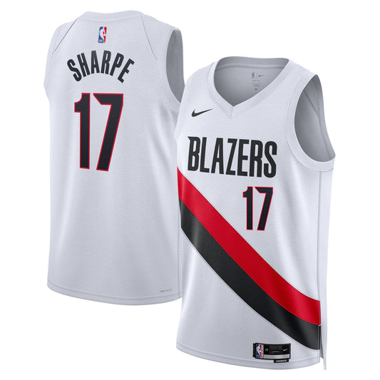 Portland Trail Blazers Nike Replica Association Edition Swingman Jersey - White - Shaedon Sharpe - Unisex