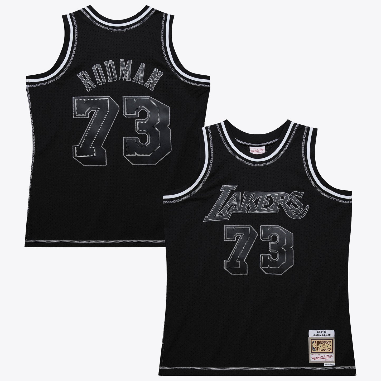Los Angeles Lakers Mitchell & Ness Dennis Rodman 1998 Contrast 2K Swingman Jersey - Black
