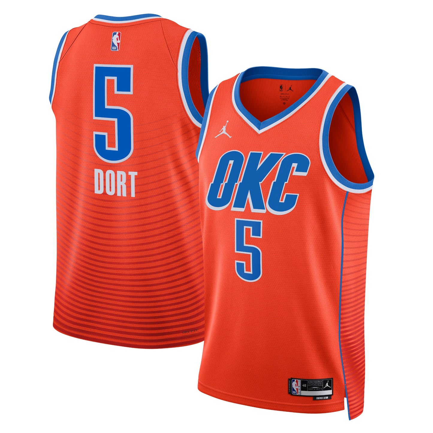 Oklahoma City Thunder Jordan Statement Edition Swingman Jersey - Orange - Luguentz Dort - Unisex