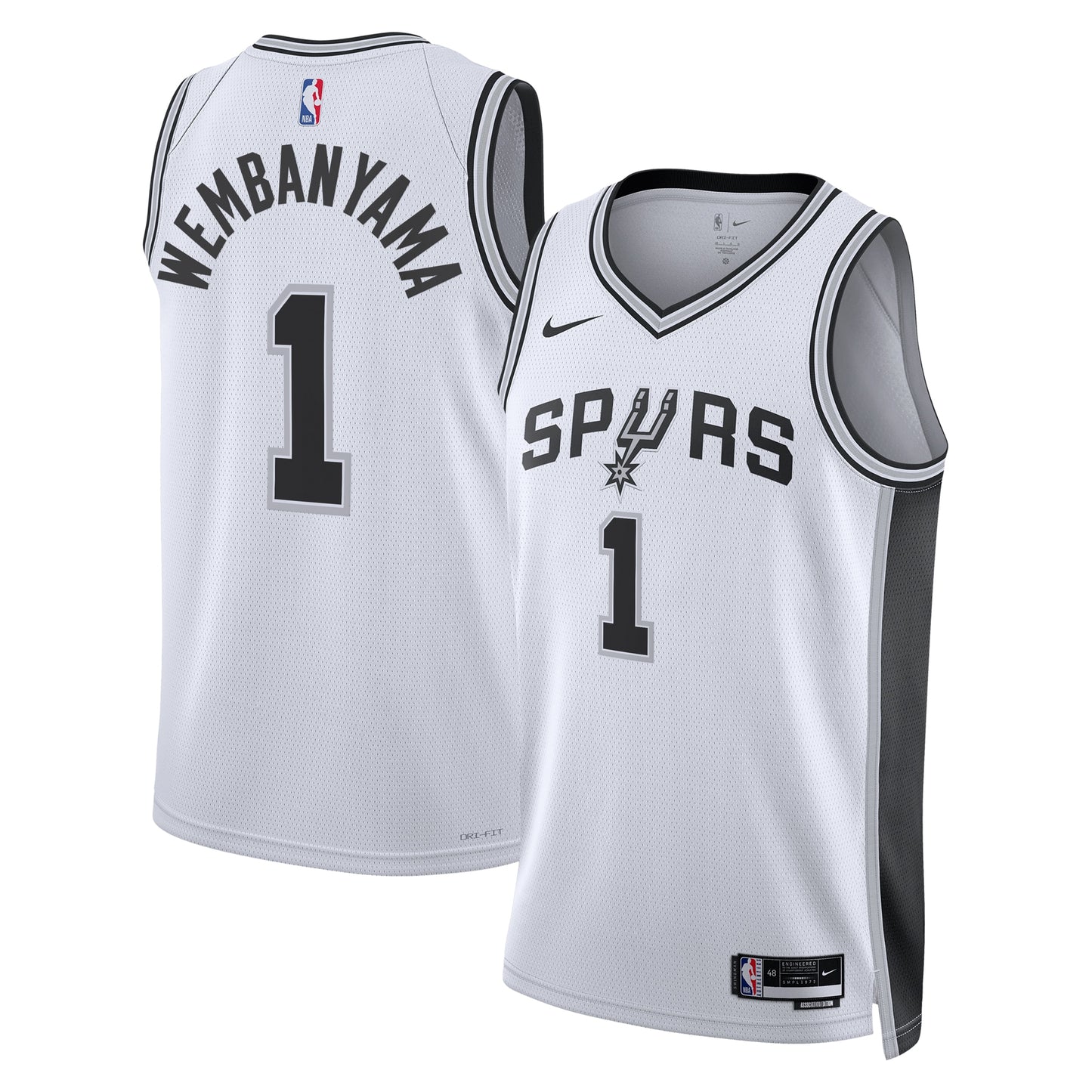 San Antonio Spurs Nike Association Edition Swingman Jersey - White - Victor Wembanyama - Unisex