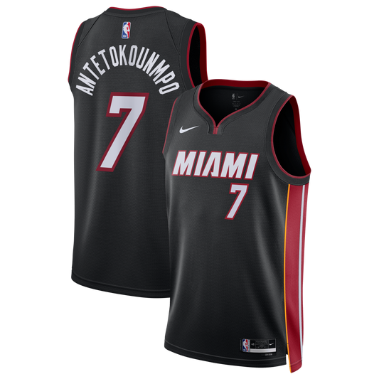 Miami Heat Nike Icon Edition Swingman Jersey - Black - Giannis Antetokounmpo - Unisex