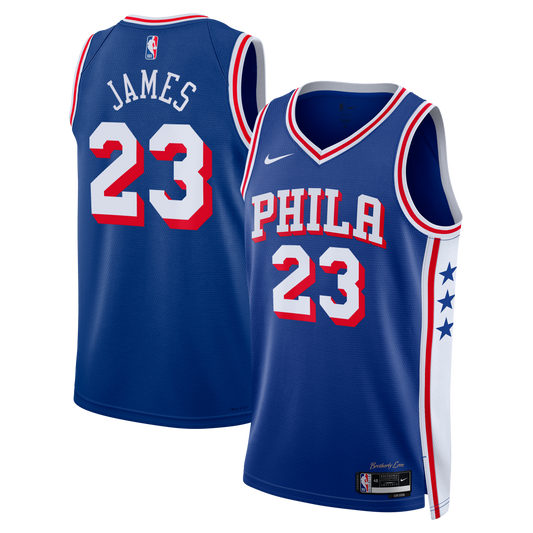 Philadelphia 76ers Nike Icon Edition Swingman Jersey - Royal - Lebron James - Youth