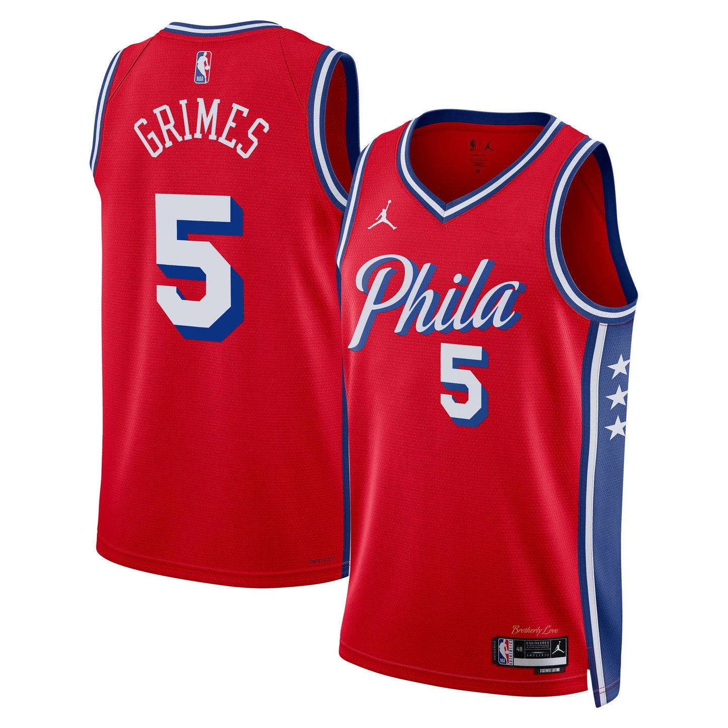 Philadelphia 76ers Jordan Brand Statement Edition Swingman Jersey - Red - Quentin Grimes - Unisex