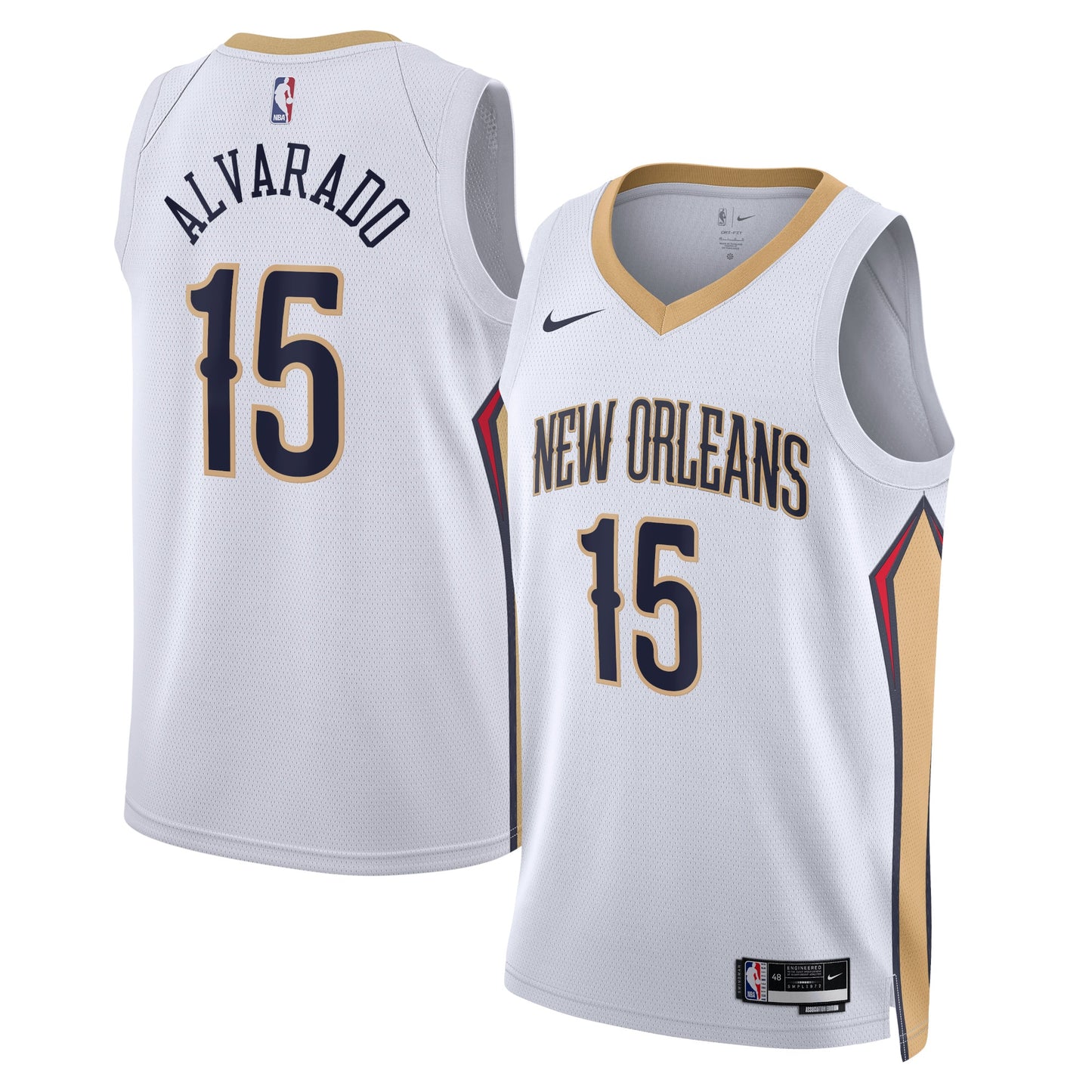 New Orleans Pelicans Nike Association Edition Swingman Jersey - White - Jose Alvarado - Unisex