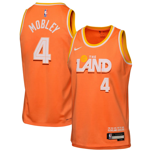 Cleveland Cavaliers Nike 2025/26 City Edition Swingman Jersey - Orange - Evan Mobley - Youth