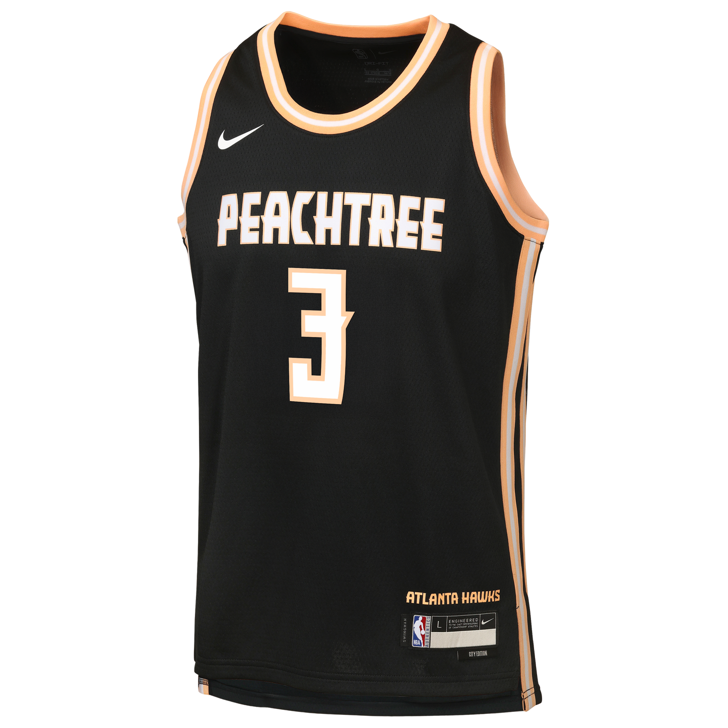 Nike Atlanta Hawks 2025/26 Nike City Edition Swingman Jersey - Black - CJ McCollum - Youth