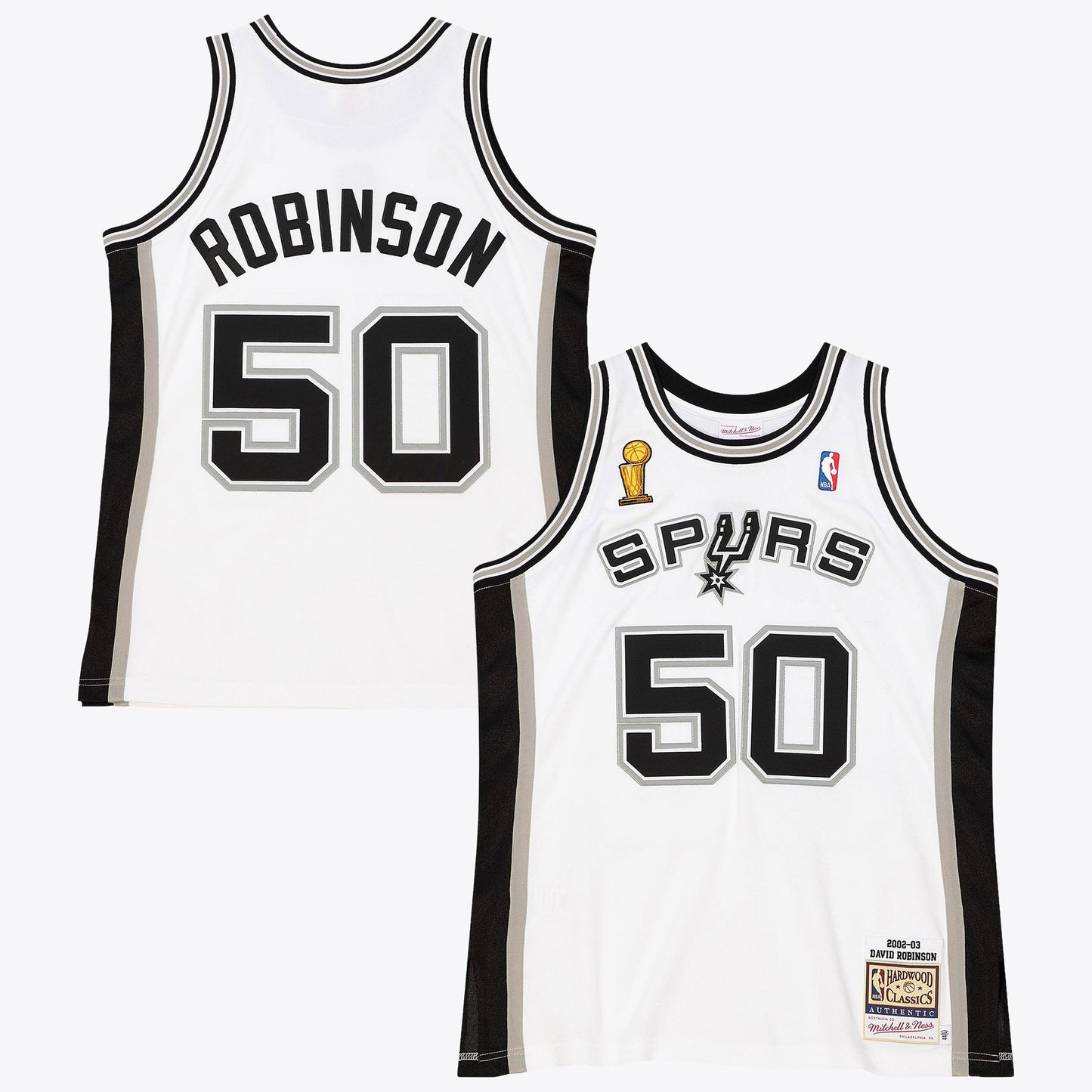 San Antonio Spurs Mitchell & Ness David Robinson 2002 Home Finals Authentic Jersey - White
