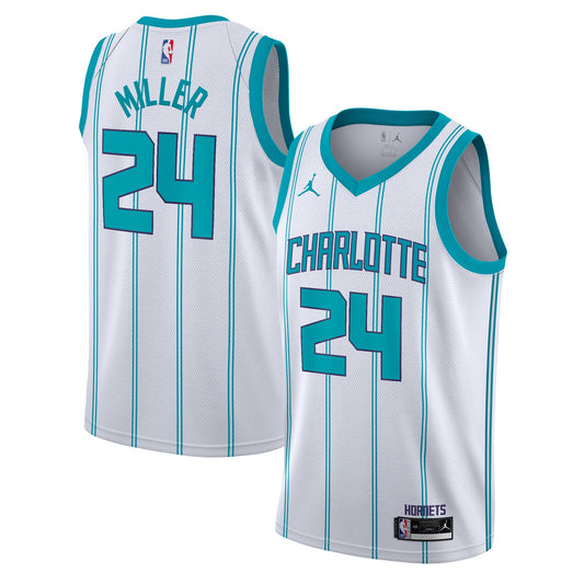 Charlotte Hornets Jordan Brand Association Edition Swingman Jersey - White - Brandon Miller - Youth