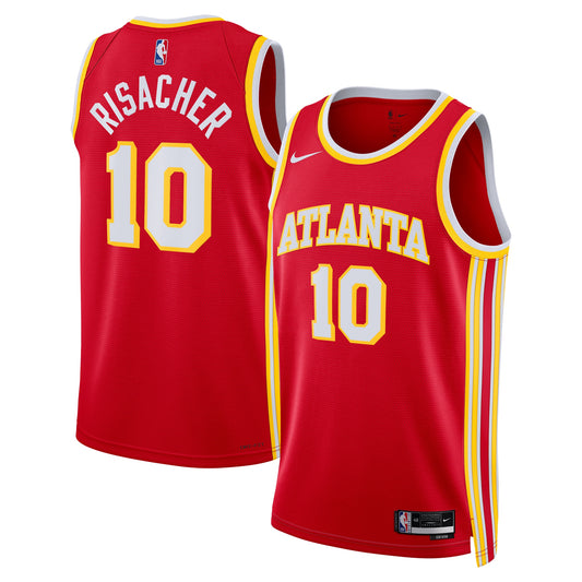 Atlanta Hawks Nike Icon Swingman Jersey - Red - Zaccharie Risacher - Unisex
