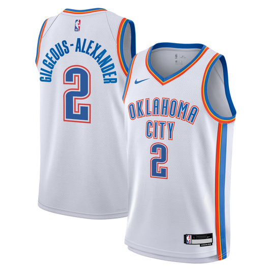 Oklahoma City Thunder Nike Association Edition Swingman Jersey - White - Shai Gilgeous-Alexander - Youth