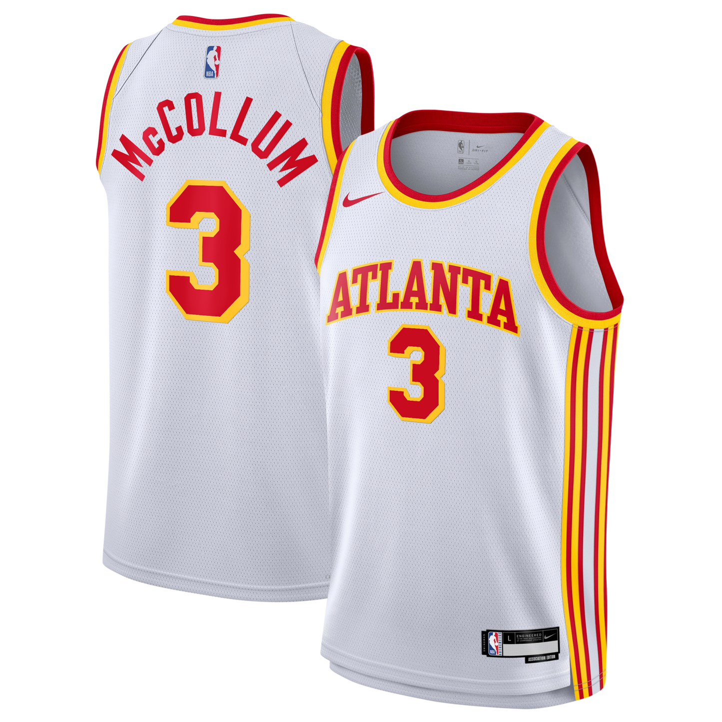 Atlanta Hawks Nike Association Edition Swingman Jersey - White - CJ McCollum - Youth