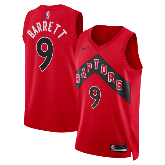 Toronto Raptors Nike Icon Edition Swingman Jersey - Red - RJ Barrett - Unisex