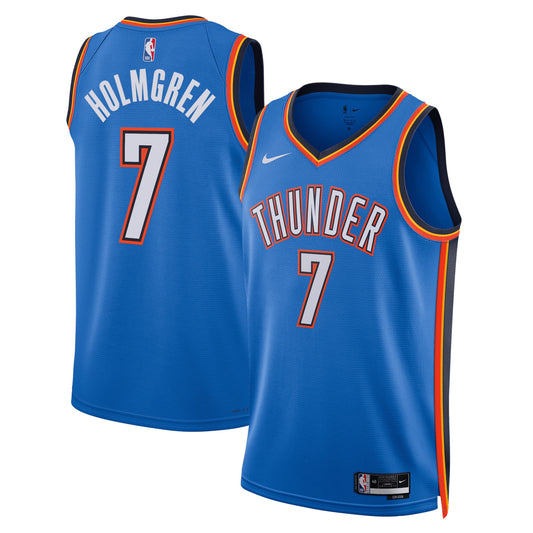 Oklahoma City Thunder Nike Icon Edition Swingman Jersey - Blue - Chet Holmgren - Unisex