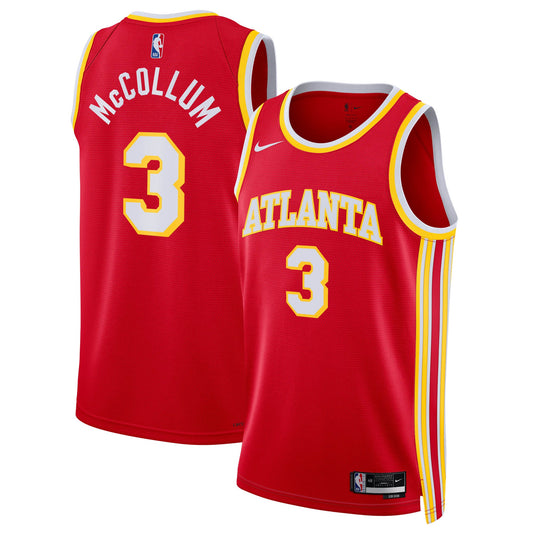 Atlanta Hawks Nike Icon Edition Swingman Jersey - Red - CJ McCollum - Unisex
