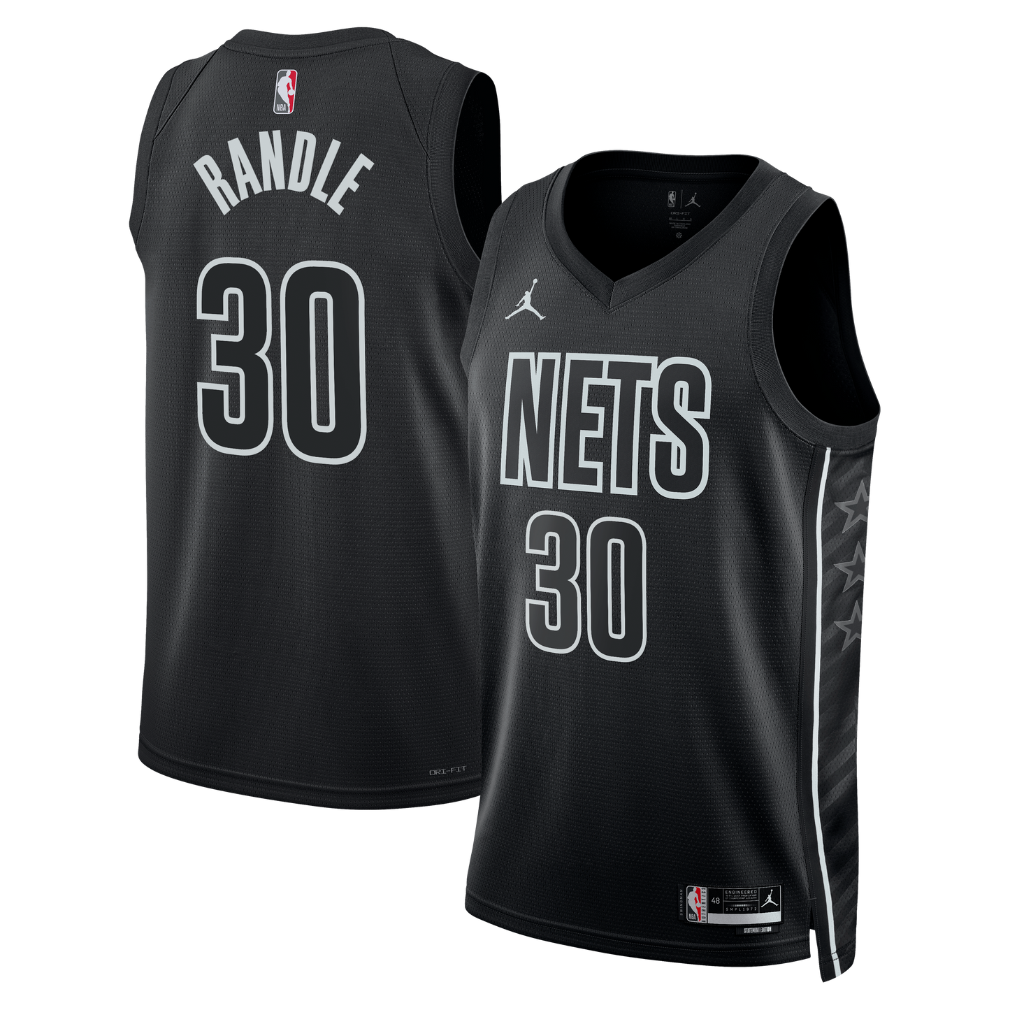 Brooklyn Nets Jordan Brand Statement Edition Swingman Jersey - Black - Julius Randle - Unisex