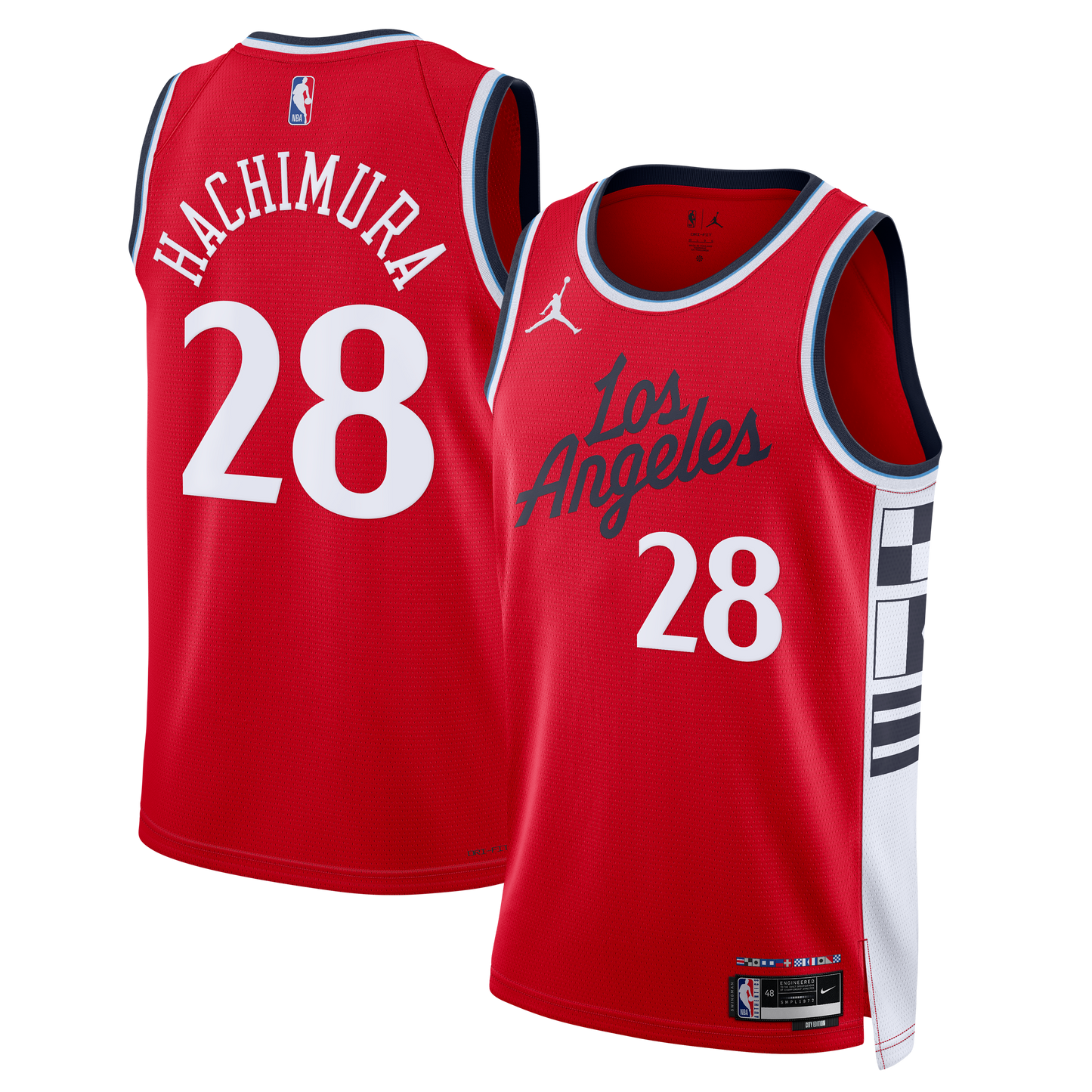 LA Clippers Jordan Brand Statement Edition Swingman Jersey - Red - Rui Hachimura - Mens