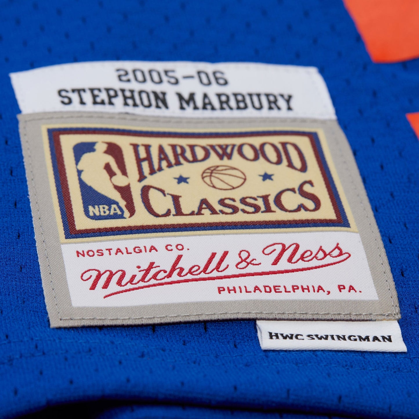 Men's Mitchell & Ness Stephon Marbury Blue New York Knicks 2005/06 Hardwood Classics Swingman Jersey